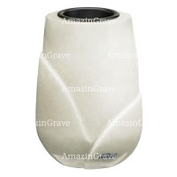Flower vase Liberti 20cm - 8in In Pure white marble, plastic inner