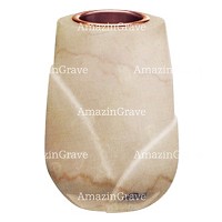 Flower vase Liberti 20cm - 8in In Botticino marble, copper inner