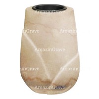 Vaso portafiori Liberti 20cm In marmo di Botticino, interno in plastica