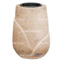 Vaso portafiori Liberti 20cm In marmo Calizia, interno in plastica