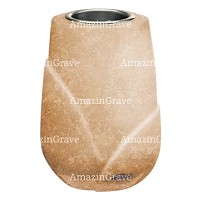 Vaso portafiori Liberti 20cm In marmo Travertino, interno in acciaio