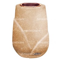 Vaso portafiori Liberti 20cm In marmo Travertino, interno in rame