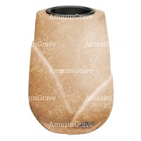 Vaso portafiori Liberti 20cm In marmo Travertino, interno in plastica