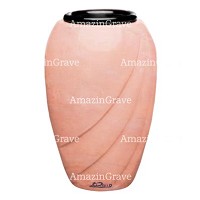 Jarrón para flores Soave 20cm En marmol Rosa Bellissimo, interior en plástico