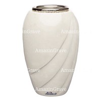 Jarrón para flores Soave 20cm En marmol Blanco puro, interior acero