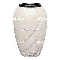 Grabvase Soave 20cm Reinweiss Marmor, Kunststoff Innen