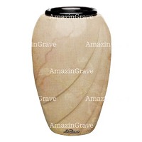 Vaso portafiori Soave 20cm In marmo di Botticino, interno in plastica