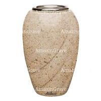 Vaso portafiori Soave 20cm In marmo Calizia, interno in acciaio