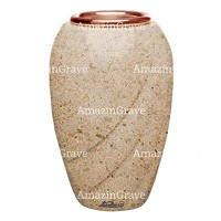 Jarrón para flores Soave 20cm En marmol Calizia, interior en cobre