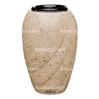 Flower vase Soave 20cm - 8in In Calizia marble, plastic inner
