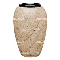 Vaso portafiori Soave 20cm In marmo Calizia, interno in plastica