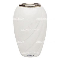 Vaso portafiori Soave 20cm In marmo Sivec, interno in acciaio