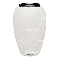 Grabvase Soave 20cm Sivec Marmor, Kunststoff Innen