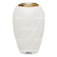 Flower vase Soave 20cm - 8in In Sivec marble, golden steel inner