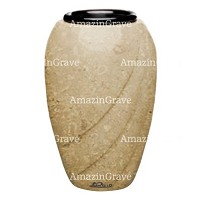 Grabvase Soave 20cm Trani Marmor, Kunststoff Innen