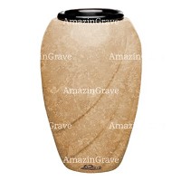 Vaso portafiori Soave 20cm In marmo Travertino, interno in plastica