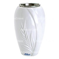 Vaso portafiori Spiga 20cm In marmo Bianco puro, interno in acciaio