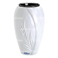 Flower vase Spiga 20cm - 8in In Pure white marble, plastic inner