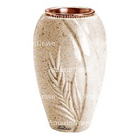 Flower vase Spiga 20cm - 8in In Calizia marble, copper inner