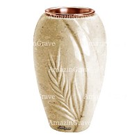 Vaso portafiori Spiga 20cm In marmo di Trani, interno in rame