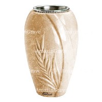 Vaso portafiori Spiga 20cm In marmo Travertino, interno in acciaio