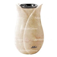 Flower vase Tulipano 20cm - 8in In Botticino marble, plastic inner