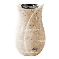 Vaso portafiori Tulipano 20cm In marmo Calizia, interno in plastica