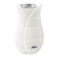 Flower vase Tulipano 20cm - 8in In Sivec marble, steel inner