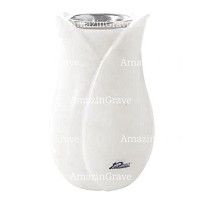 Vaso portafiori Tulipano 20cm In marmo Sivec, interno in acciaio