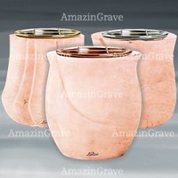 Flower pots in Rosa Bellissimo marble