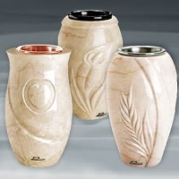 Vases in Botticino marble