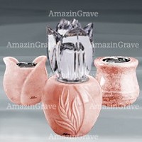 Votive lamps in Rosa Bellissimo marble