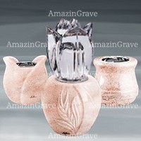 Votive lamps in Pink Portugal marble