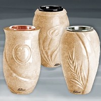 Vases in Travertino marble